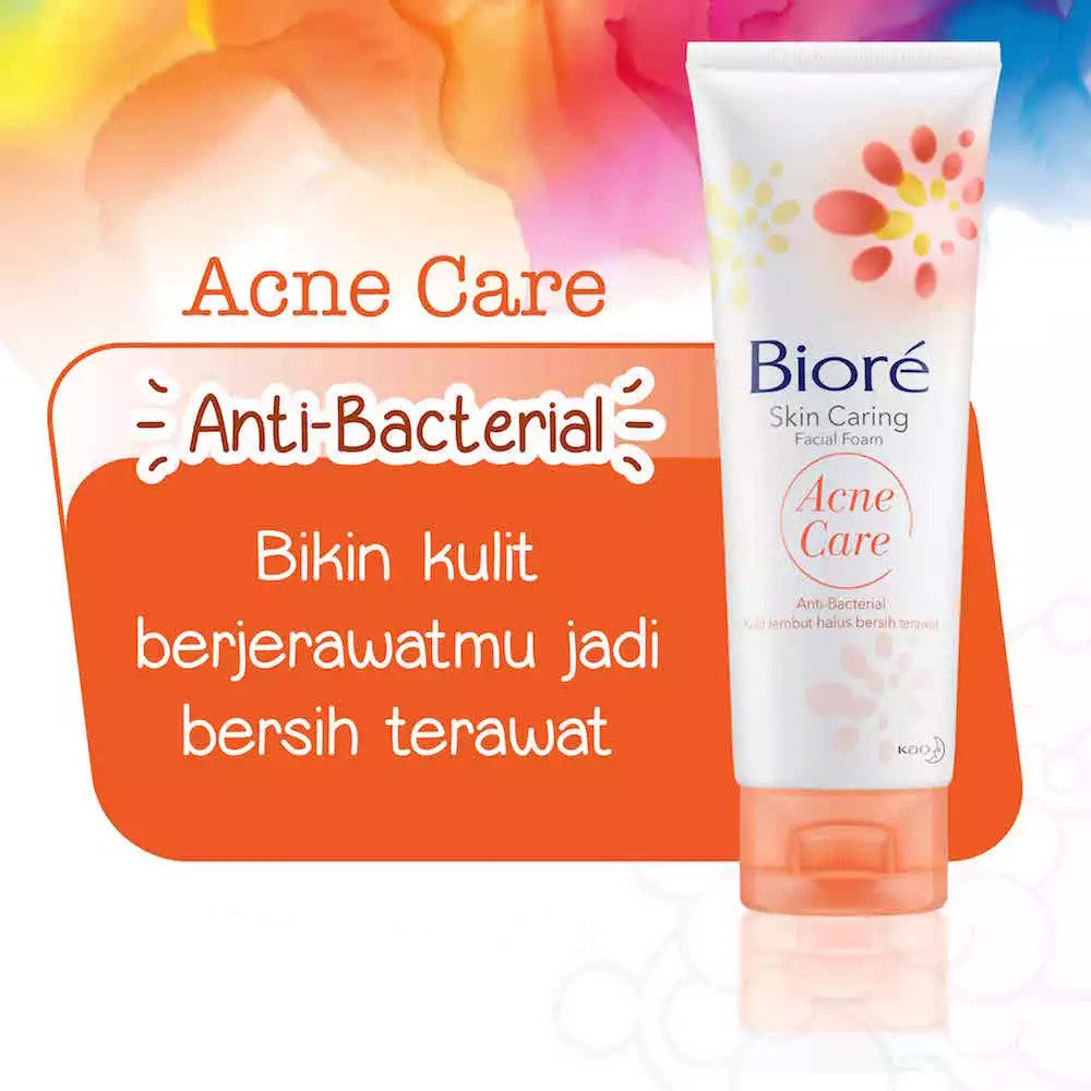 Biore Skin Caring Sabun Cuci Muka Untuk Kulit Berjerawat Acne Care Anti Bakteri 100 gr - Facial Wash