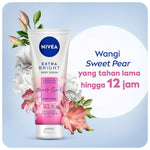 (PAKET HEMAT ISI 2) NIVEA Body Serum Extra Bright Premium Fragrance Miracle Sweet 180ml - Hand body serum lotion moisturizer wangi parfum mahal kalem tahan lama mencerahkan kulit kusam badan glowing brightening tone up melembabkan kering - 50x Vitamin C