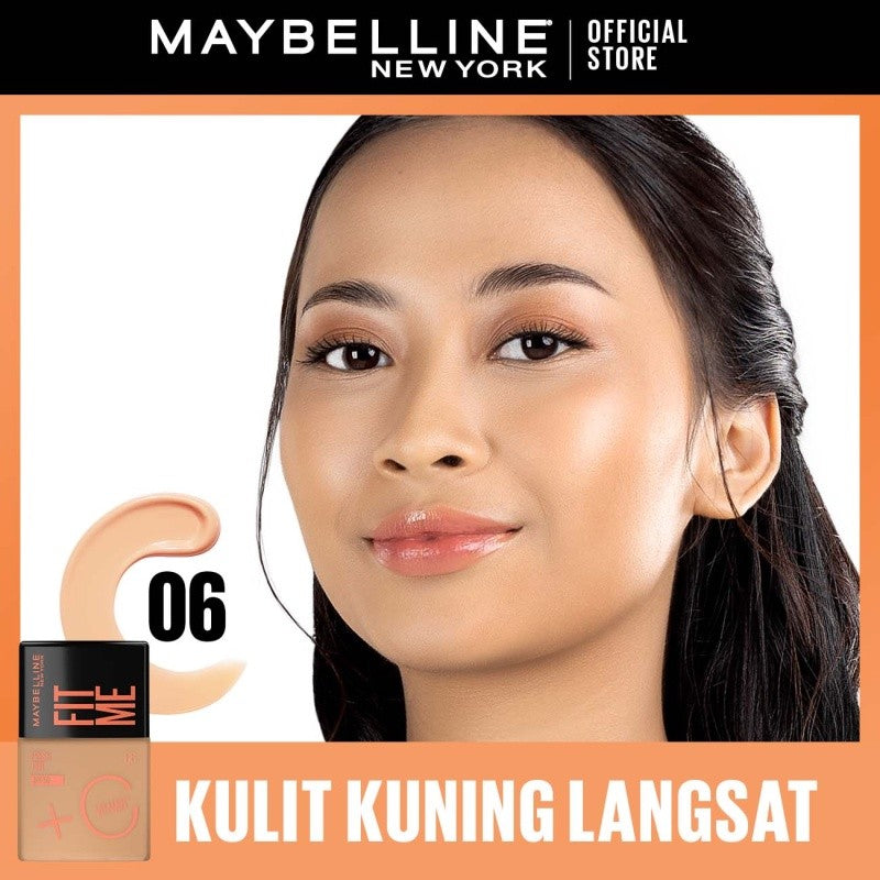 MAYBELLINE OFFICIAL Fit Me Fresh Tint 3 IN 1 30ml Skin Tint Foundation Tinted Sunscreen SPF 50 PA+++ Vitamin C Serum Face Makeup Natural Cushion Foundation Bedak Padat Concealer BB Cream Foundation Waterproof Skin Tint Fondation Sunblock