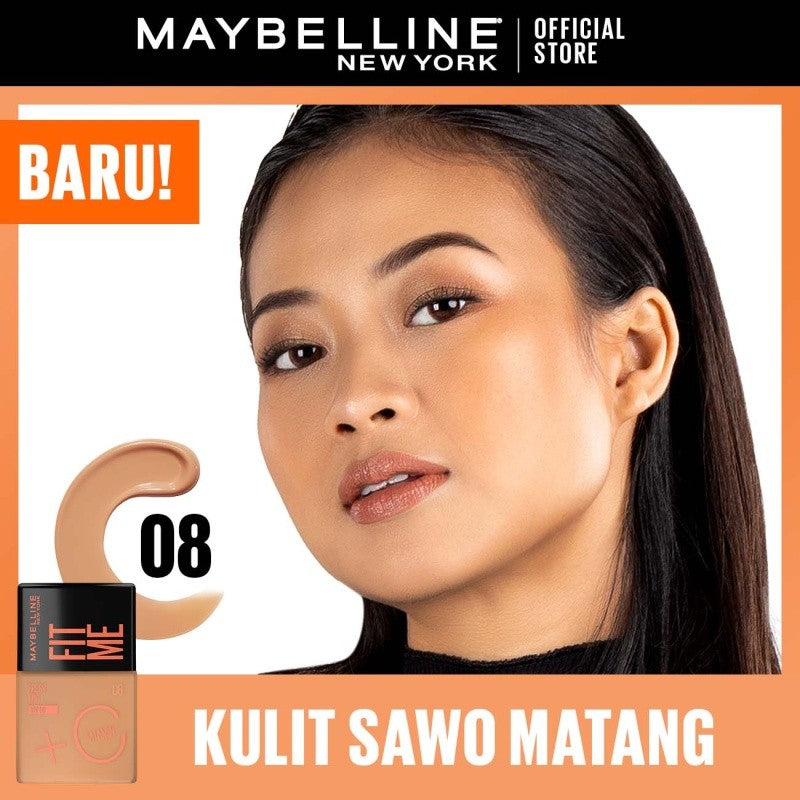 MAYBELLINE OFFICIAL Fit Me Fresh Tint 3 IN 1 30ml Skin Tint Foundation Tinted Sunscreen SPF 50 PA+++ Vitamin C Serum Face Makeup Natural Cushion Foundation Bedak Padat Concealer BB Cream Foundation Waterproof Skin Tint Fondation Sunblock