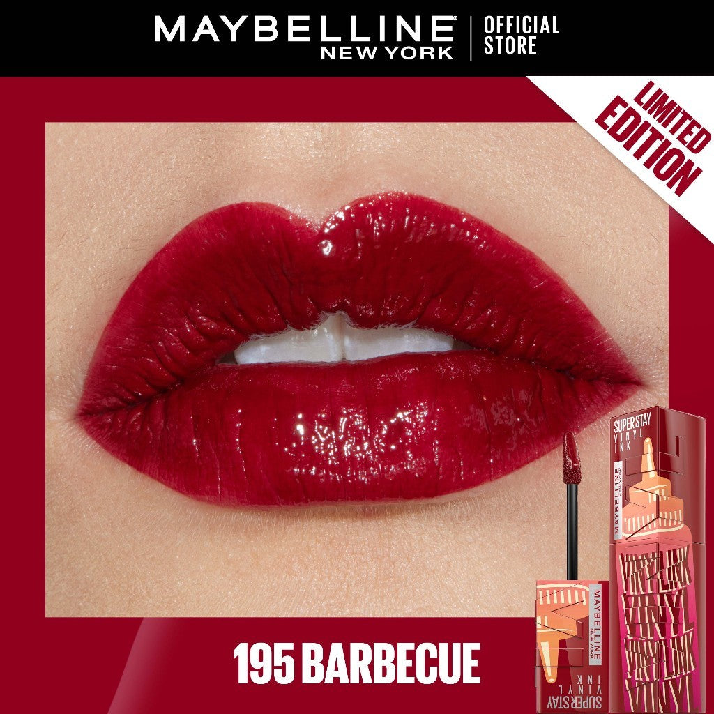 MAYBELLINE OFFICIAL Superstay Vinyl Ink 4.2 ml LIMITED EDITION - Shiny Pigmented Liquid Lipstik Lipstick