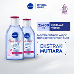 (PAKET HEMAT ISI 2) NIVEA Micellar Water MicellAir Pearl Bright 400ml - Pembersih make up tanpa alkohol makeup remover mencerahkan kulit kusam membersihkan wajah double cleansing melembabkan kulit kering - Pearl & Licorice Extract, 0% Alcohol