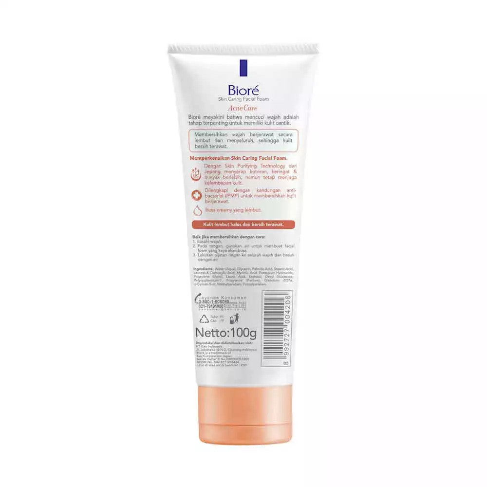Biore Skin Caring Sabun Cuci Muka Untuk Kulit Berjerawat Acne Care Anti Bakteri 100 gr - Facial Wash