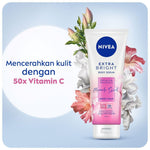 (PAKET HEMAT ISI 2) NIVEA Body Serum Extra Bright Premium Fragrance Miracle Sweet 180ml - Hand body serum lotion moisturizer wangi parfum mahal kalem tahan lama mencerahkan kulit kusam badan glowing brightening tone up melembabkan kering - 50x Vitamin C