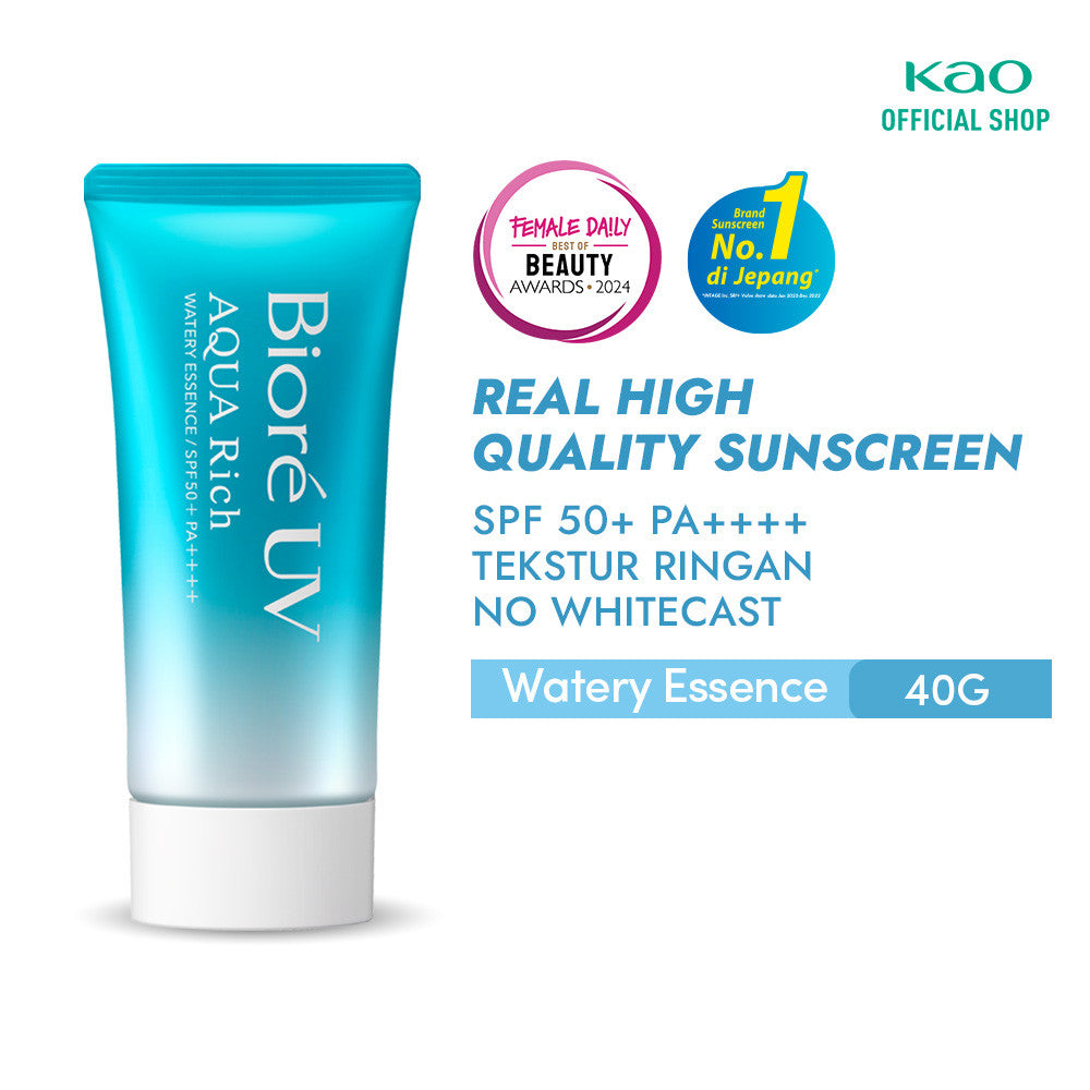 Biore Sunscreen Watery Essence SPF 50 40 gr + Make Up Remover Tissue Cleansing Oil 10 s