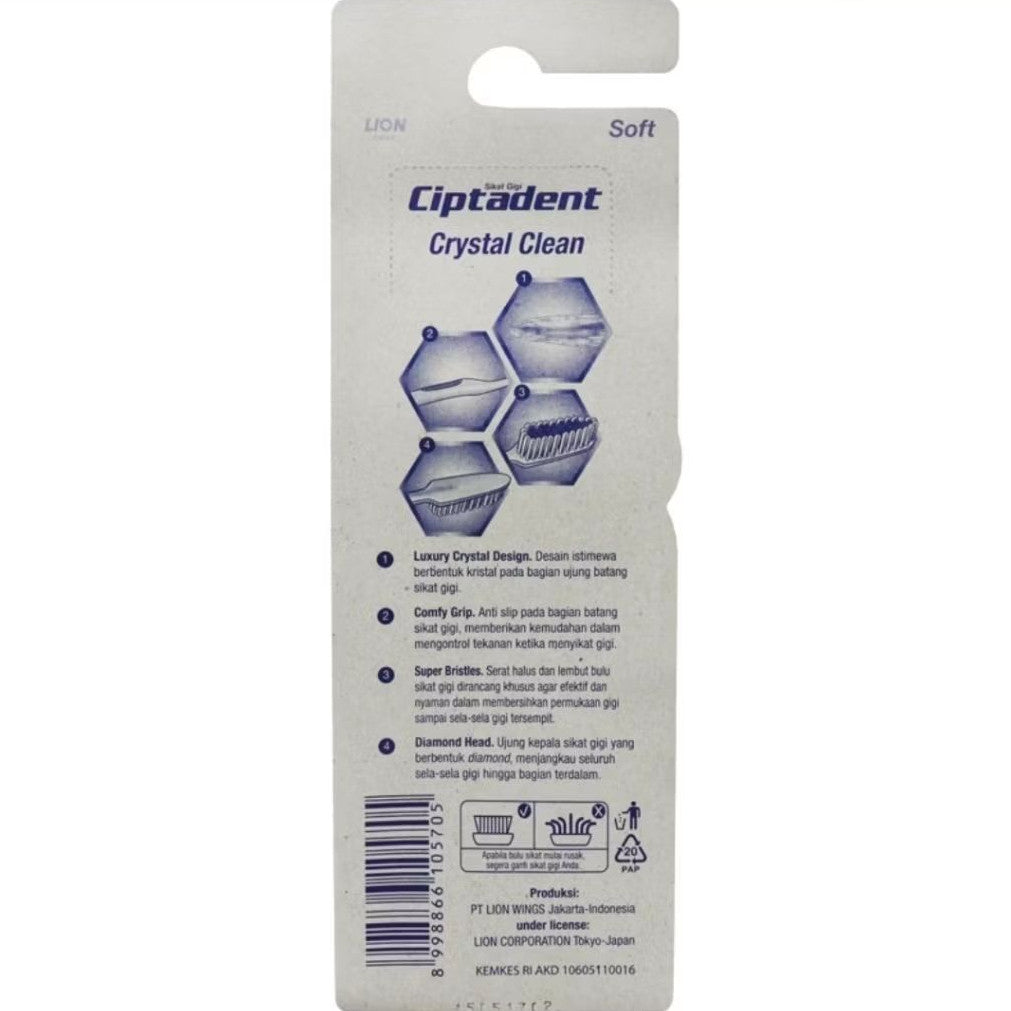 Ciptadent Sikat Gigi Crystal Clean Soft 3 Pcs