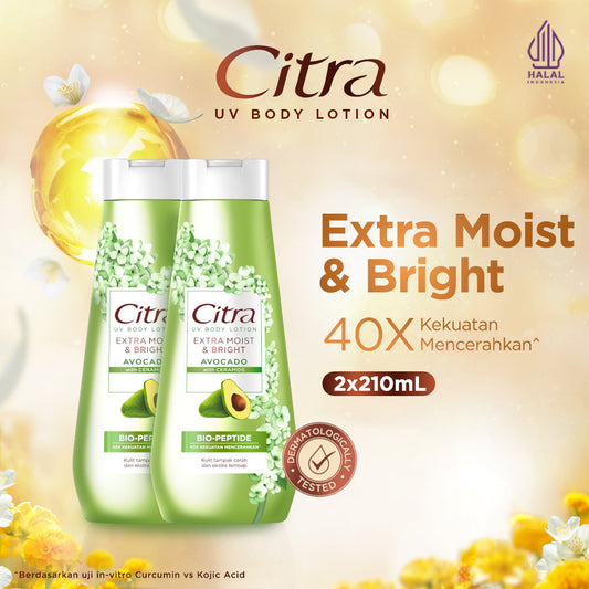 Citra UV Body Lotion Extra Moist & Bright Avocado 210ML Twinpack - Mencerahkan dan Melembapkan