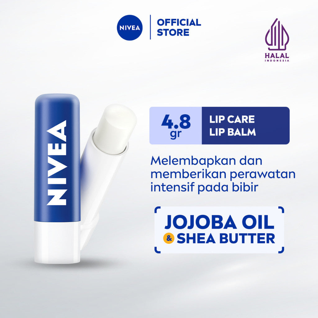 NIVEA Lip Balm Original Essential 4.8gr - Pelembap bibir melembabkan plumpy kering pecah-pecah tahan lama melindungi bibir natural intensif lembap tidak lengket tidak berminyak lip care glossy - Jojoba Oil, Shea Butter