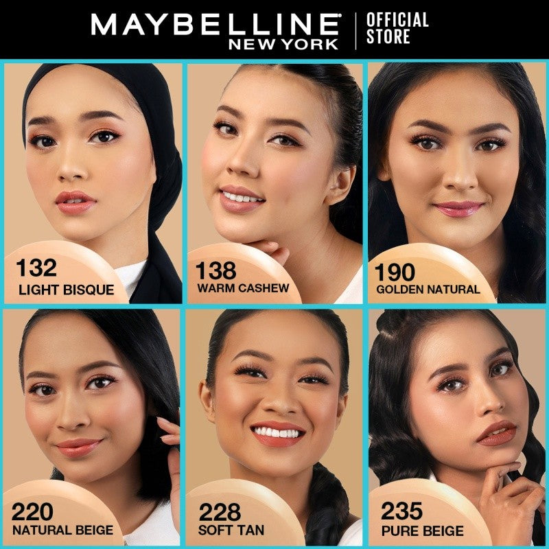 MAYBELLINE OFFICIAL Fit Me Matte + Poreless Liquid Foundation Make Up 30ml SPF 22 Makeup Ringan High Cover 16 Jam Oil Control Cushion Foundation Bedak Padat Cushion Foundation Bedak Padat Concealer BB Cream Foundation Waterproof Skin Tint Fondation