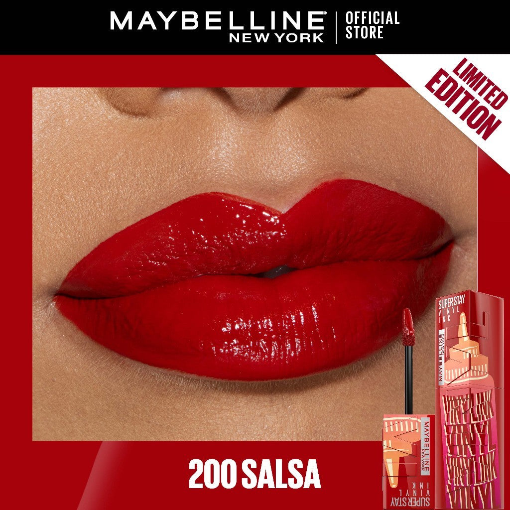 MAYBELLINE OFFICIAL Superstay Vinyl Ink 4.2 ml LIMITED EDITION - Shiny Pigmented Liquid Lipstik Lipstick