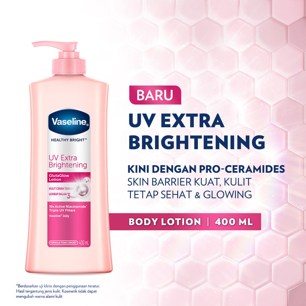 Vaseline Healthy Bright HAND BODY LOTION UV Extra Bright with Sunscreens&Niacinamide 400ml