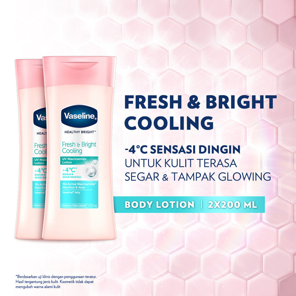 Vaseline Lotion Healthy Bright Fresh & Bright Cooling 200ml Twin Pack