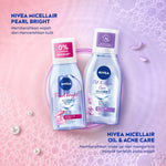 NIVEA Micellar Water MicellAir Pearl Bright 125ml - Pembersih make up tanpa alkohol makeup remover mencerahkan kulit kusam membersihkan wajah double cleansing melembabkan kulit kering - Pearl & Licorice Extract, 0% Alcohol