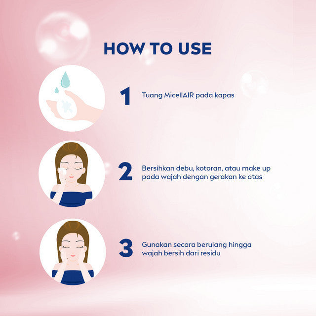 NIVEA Micellar Water MicellAir Pearl Bright 200ml - Pembersih make up tanpa alkohol makeup remover mencerahkan kulit kusam membersihkan wajah double cleansing melembabkan kulit kering - Pearl & Licorice Extract, 0% Alcohol