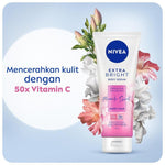 NIVEA Body Serum Extra Bright Premium Fragrance Miracle Sweet 180ml - Hand body serum lotion moisturizer wangi parfum mahal kalem tahan lama mencerahkan kulit kusam badan glowing brightening tone up melembabkan kering - 50x Vitamin C