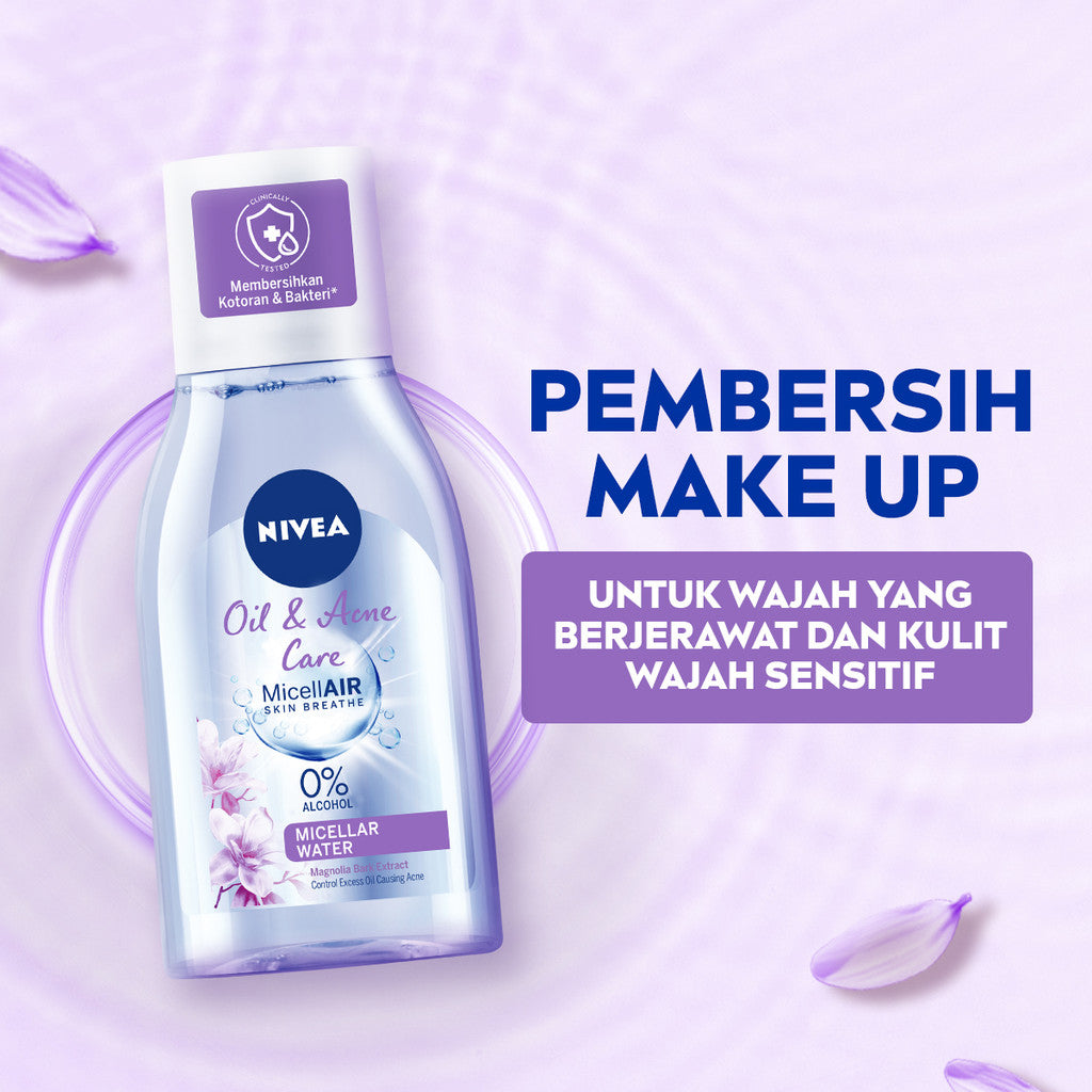 NIVEA Micellar Water MicellAir 125ml - Pearl Bright + Oil & Acne Care