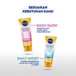 NIVEA SUN Sunscreen Body Serum Daily Glow Essence Serum SPF50+ PA+++ 180ml - Sunscreen badan serum sunblock melmebapkan lembab SPF UV harian lightweight tekstur ringan cepat meresap tidak lengket no whitecast blue light polusi - 96% Vitamin E