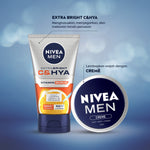 (PAKET HEMAT ISI 3) NIVEA MEN Vitamin Scrub Extra Bright C&HYA 100ml - Sabun cuci muka pria scrub mencerahkan angkat sel kulit mati brightening kulit kusam pembersih wajah cerah membersihkan pori pori polusi debu kotoran - Vitamin C, Hyaluronic acid