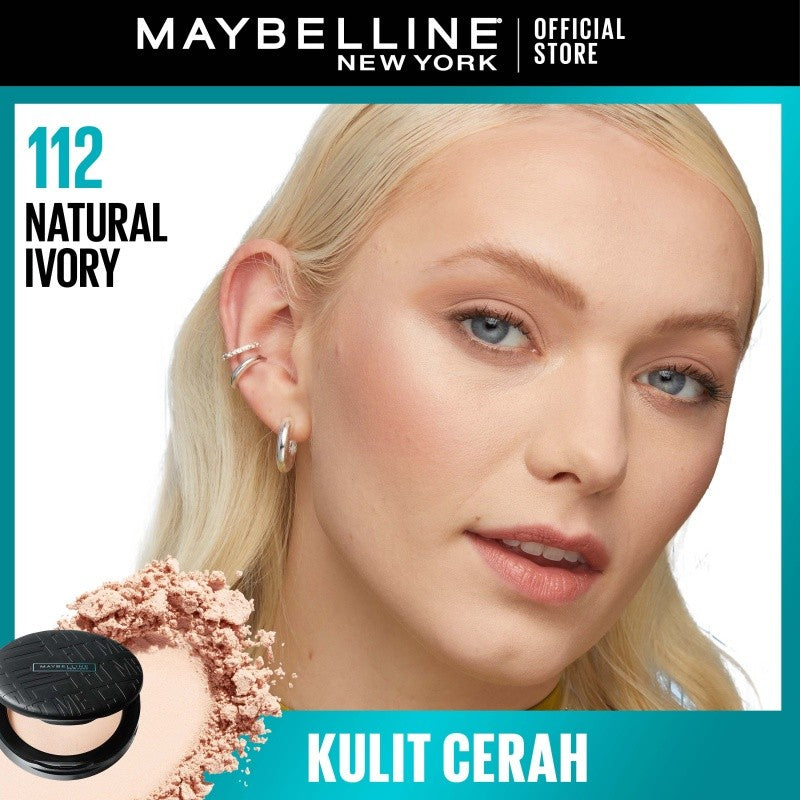 MAYBELLINE OFFICIAL Fit Me Matte + Poreless 16 Jam Oil Control Compact Powder SPF 32 PA+++ Make Up Bedak Padat bebas minyak tahan 16 Jam bedak tabur Makeup Cushion Foundation Bedak Padat Concealer BB Cream Foundation Waterproof Skin Tint Fondation