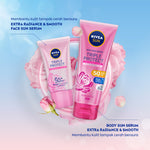 NIVEA SUN Sunscreen Body Serum Triple Protect Extra Radiance & Smooth SPF50 PA+++ 180ml - Sunscreen badan serum sunblock mencerahkan SPF UV harian lightweight tekstur ringan cepat meresap tidak lengket no whitecast blue light polusi - Hokkaido Rose