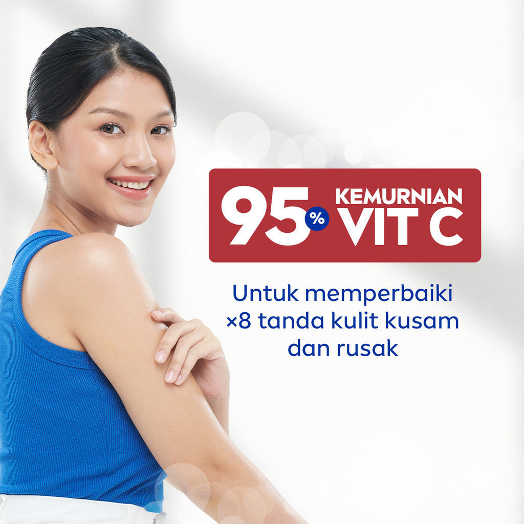 (PAKET HEMAT ISI 3) NIVEA Body Serum Extra Bright Anti Age SPF 15 180ml - Hand body serum moisturizer mencerahkan kulit halus lembut badan mengencangkan kulit kendur melembabkan kering anti aging penuaan dini - 95% Vitamin C, UVA UVB Filter, 8 Super food