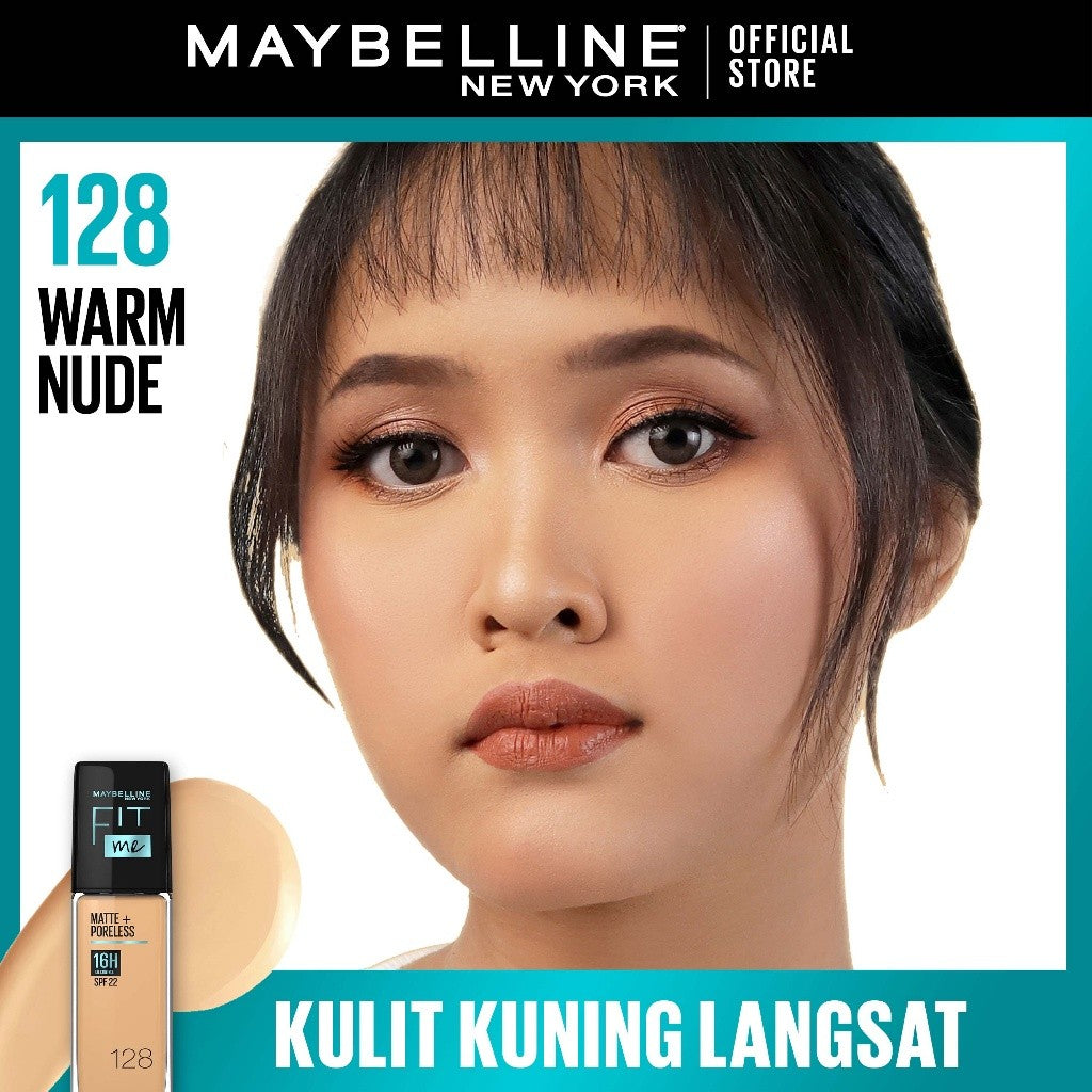 MAYBELLINE OFFICIAL Fit Me Matte + Poreless Liquid Foundation Make Up 30ml SPF 22 Makeup Ringan High Cover 16 Jam Oil Control Cushion Foundation Bedak Padat Cushion Foundation Bedak Padat Concealer BB Cream Foundation Waterproof Skin Tint Fondation