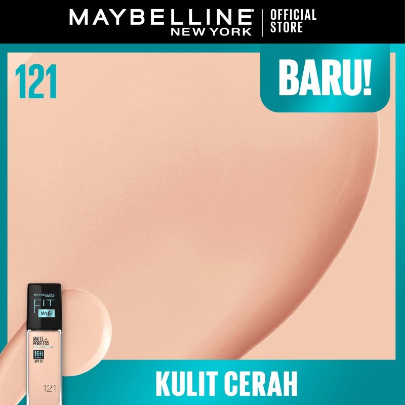 MAYBELLINE OFFICIAL Fit Me Matte + Poreless Liquid Foundation Make Up 30ml SPF 22 Makeup Ringan High Cover 16 Jam Oil Control Cushion Foundation Bedak Padat Cushion Foundation Bedak Padat Concealer BB Cream Foundation Waterproof Skin Tint Fondation