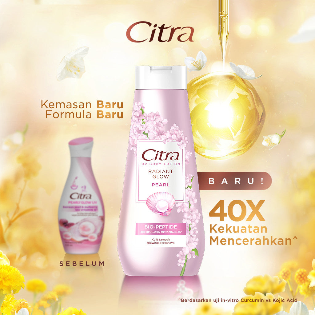 BARU Citra UV Body Lotion Radiant Glow Pearl 380ML Triplepack- Mencerahkan dan Glowing