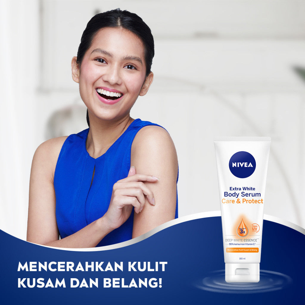 NIVEA Extra Bright Booster Day Set - C&E Body Lotion + Care & Protect Body Serum