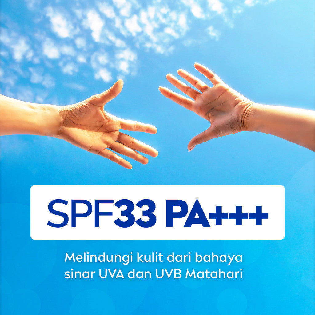 (PAKET HEMAT ISI 3) NIVEA Body Lotion Daily Protection Sun SPF33 100ml - Sunscreen badan lotion sunblock sunblok SPF UV mencerahkan melembabkan 24 jam harian cepat meresap tidak lengket tekstur ringan anti radikal bebas no whitecast - Hydra IQ, Vitamin C