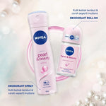 (PAKET HEMAT ISI 3) NIVEA Deodorant Roll On Pearl & Beauty 50ml - Deodoran wanita mencerahkan brightening glowing kulit ketiak halus tahan keringat dan anti bau badan - Antiperspiran, Ekstrat mutiara, Avocado oil, 0% alkohol cocok semua jenis kulit