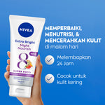 Night Routine Bundle - NIVEA Body Serum Extra Bright C&AHA Skin Renewal & Extra Bright Night Nourish 170ml