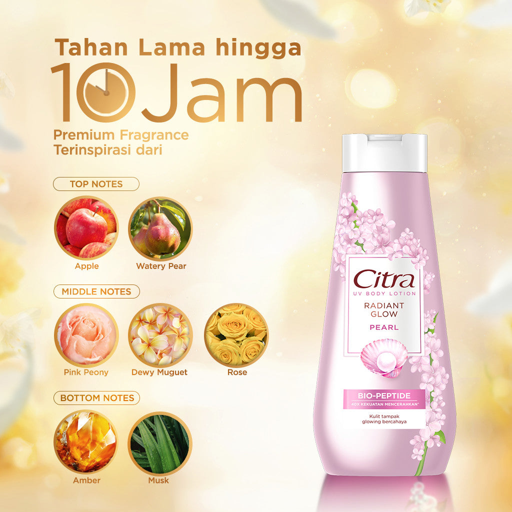 [Gratis Body Serum Radiant Fresh] Beli Citra UV Body Lotion Radiant Glow Pearl 380ML x2