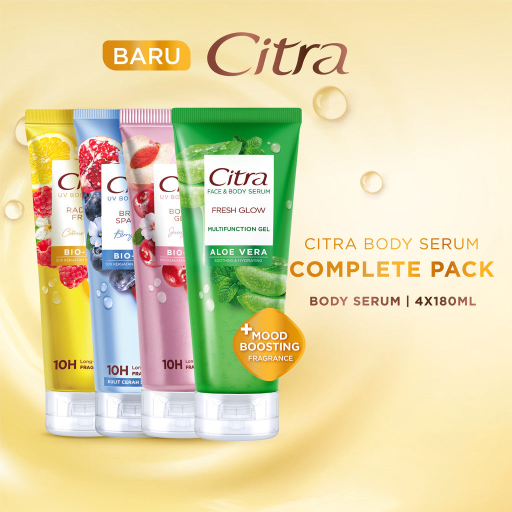 Bundle Citra Body Serum Superfruit BIO-AHA Mencerahkan Kulit Badan | Complete Pack, Brightening Series, Body Serum Series 1 & 2, Ultra Fresh 100ml & 180ml