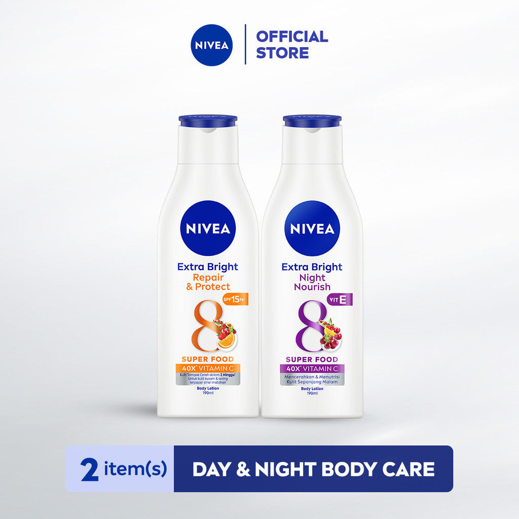 NIVEA Body Lotion Extra Bright Day & Night - Repair Protect SPF15 + Night Nourish