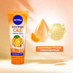 (PAKET HEMAT ISI 3) NIVEA Body Lotion Extra Bright C&E Vitamin Lotion UV Filter 180ml - Hand body serum lotion moisturizer mencerahkan kulit kusam badan glowing brightening tone up melembabkan - 50x Vitamin C & E, UVA UVB Filter