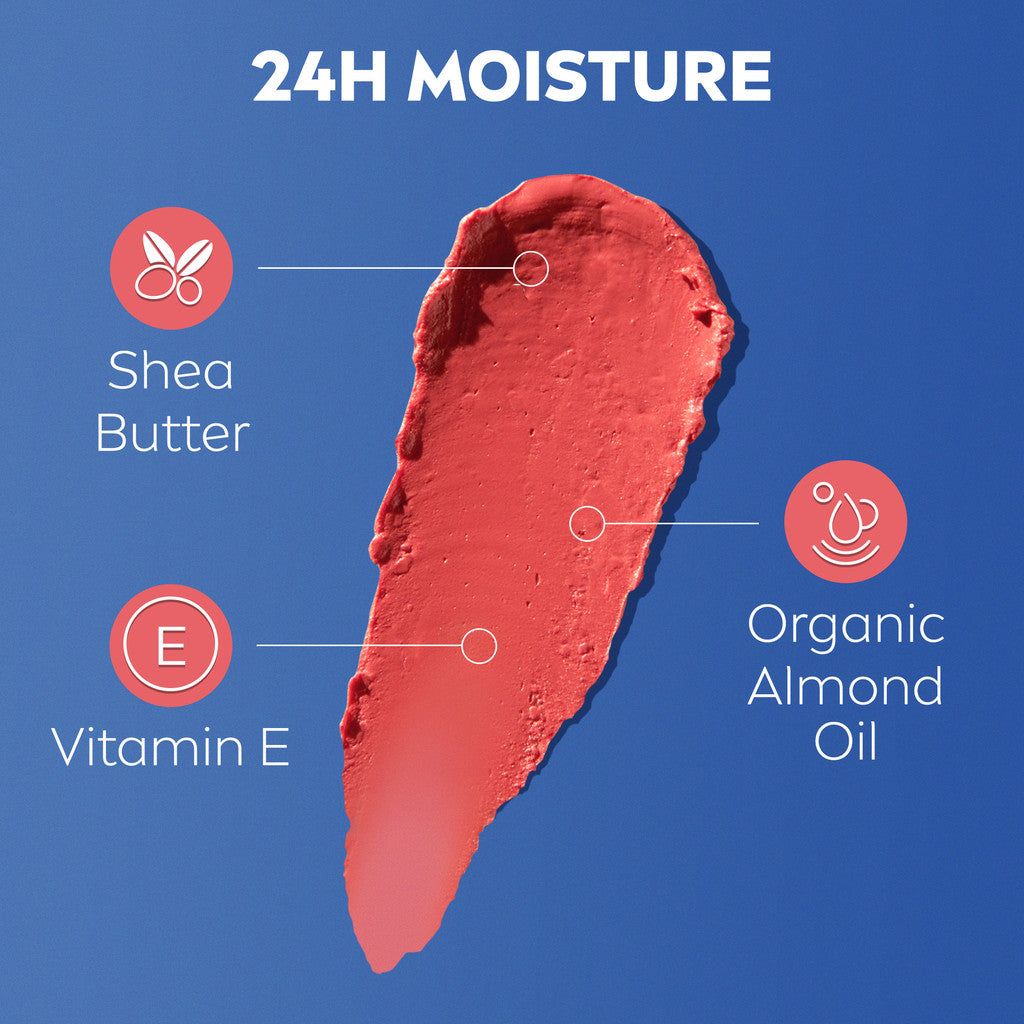 NIVEA Lip Balm Color Day & Night Care Coral + Overnight 2 x 4.8gr - Perawatan bibir sepanjang hari untuk pagi & malam melembapkan bibir hingga 24 jam & merawat bibir secara intensif di malam hari - SPF30, Shea Butter, Vitamin E