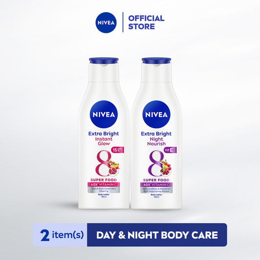 NIVEA Body Lotion Extra Bright Day & Night - Instant Glow + Night Nourish