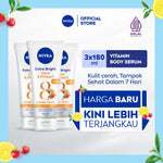 (PAKET HEMAT ISI 3) NIVEA Body Serum Extra Bright Care & Protect SPF 15 180ml - Hand body serum lotion moisturizer mencerahkan kulit kusam badan glowing brightening tone up melembabkan kering SPF UV matahari - 95% Vitamin C, Grapeseed Oil, 8 Super food