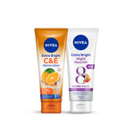 NIVEA Extra Bright Booster Night Set - C&E Body Lotion + Night Nourish Body Serum