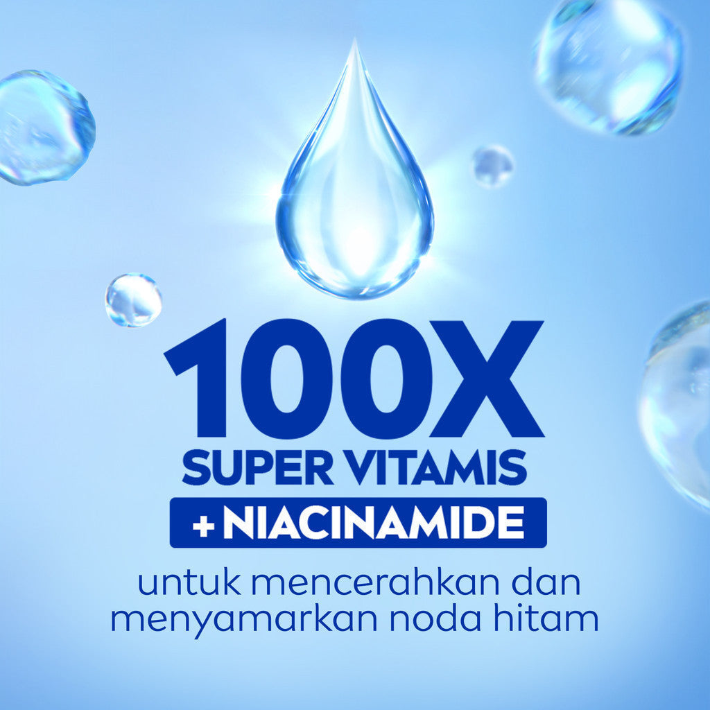 (PAKET HEMAT ISI 3) NIVEA Body Serum Extra Bright 10 Super Vitamins SPF15 180ml - Hand body serum moisturizer menyamarkan noda flek hitam dark spot mencerahkan kulit kusam badan glowing brightening tone up lembap - 10x Vitamin C, Niacinamide, Pomegranate