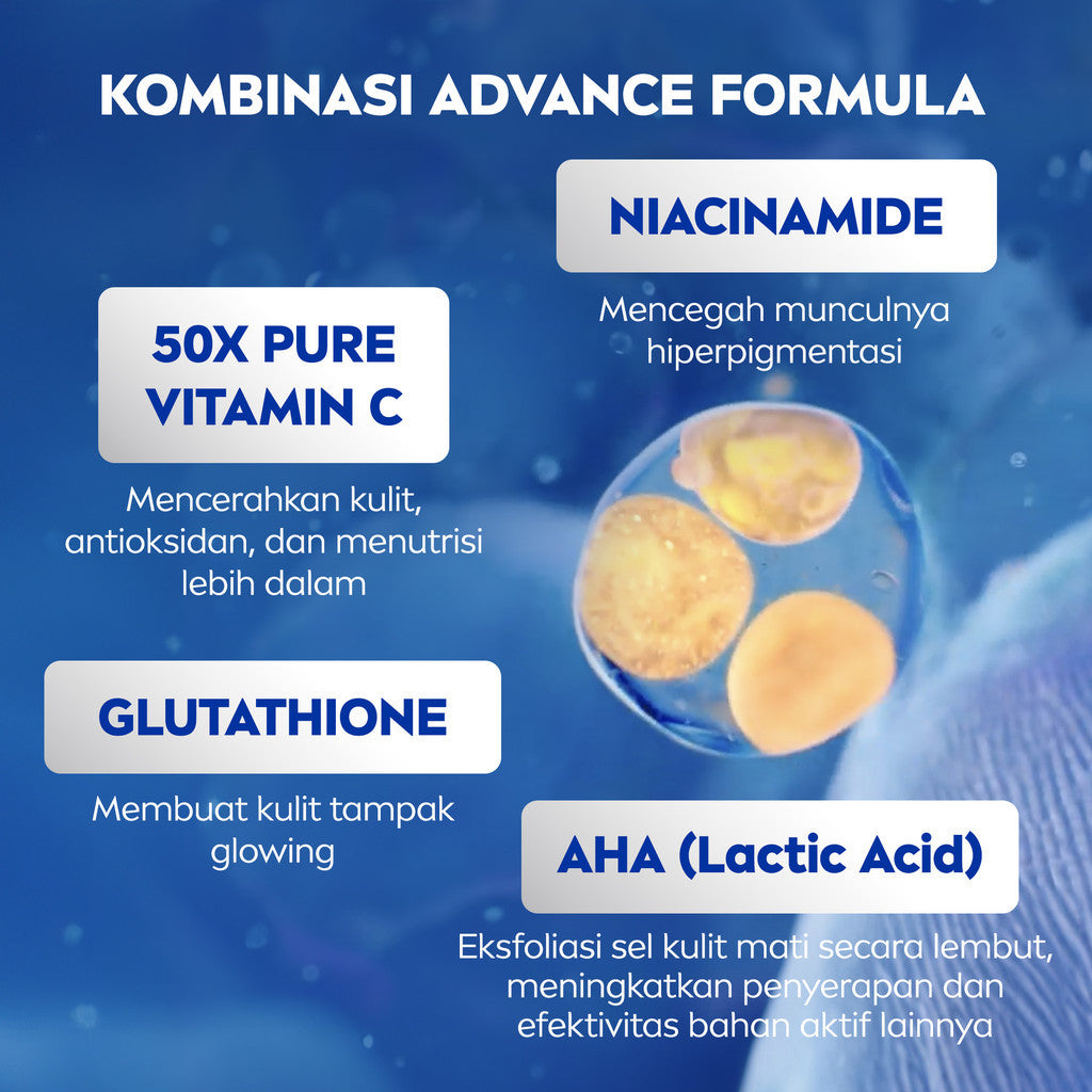 (PAKET HEMAT ISI 2) NIVEA Body Serum Extra Bright C&AHA UV Filter 170ml - Hand body serum lotion eksfoliasi halus gentle exfoliating mencerahkan kulit bening brightening melembabkan kering harian tidak lengket - Vitamin C, Niacinamide, Glutathione, AHA