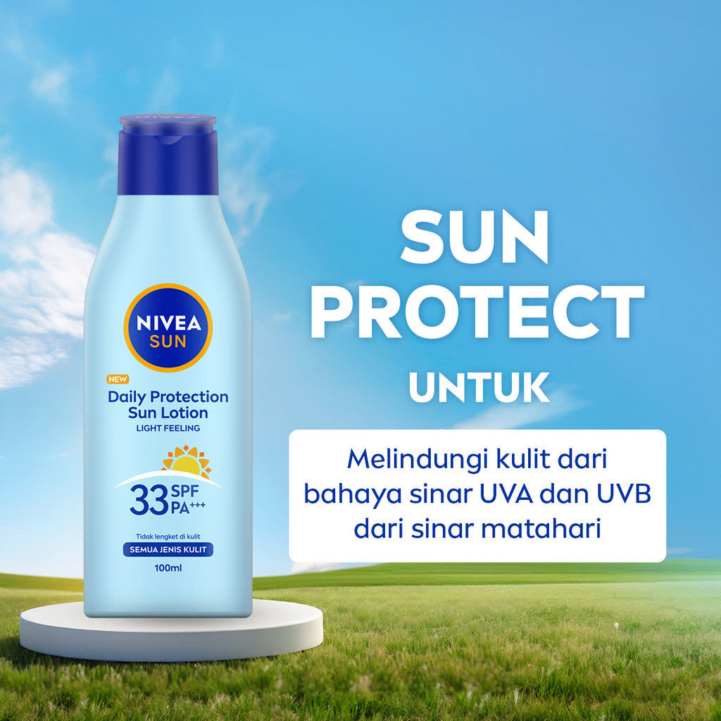 NIVEA SUN Face Body Daily Potection - SPF 50+ Light Texture, Cepat Meresap, Proteksi Sepanjang Hari
