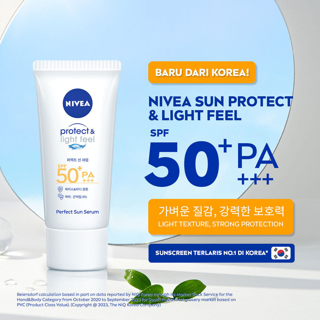NIVEA SUN Face Body Daily Potection - SPF 50+ Light Texture, Cepat Meresap, Proteksi Sepanjang Hari
