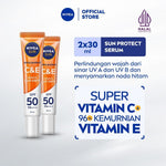 (PAKET HEMAT ISI 2) NIVEA SUN Sunscreen Face Serum Extra Protect C&E SPF50+ PA+++ 30ml - Sunscreen wajah serum sunblock mencerahkan brightening tone up SPF UV lightweight gel tekstur ringan cepat meresap tidak lengket no whitecast - Vitamin C, Vitamin E