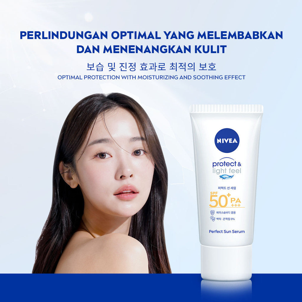 NIVEA SUN Face Body Daily Potection - SPF 50+ Light Texture, Cepat Meresap, Proteksi Sepanjang Hari