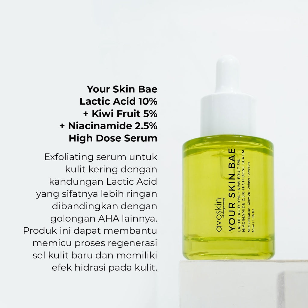 Serum Avoskin Your Skin Bae Lactic Acid 30ml-Serum Glow Up Eksfoliasi -Niacinamide