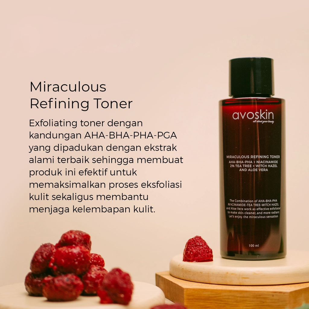 [CREATOR] Toner Avoskin Miraculous Refining 100ml-AHA BHA PHA-Eksfoliasi Kulit Wajah