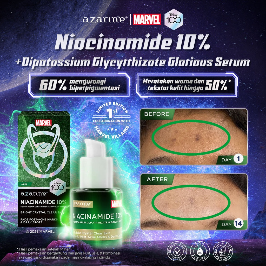 [Azarine x Marvel] Niacinamide 10% + Dipotassium Glycyrrhizate Glorious Serum 20ml