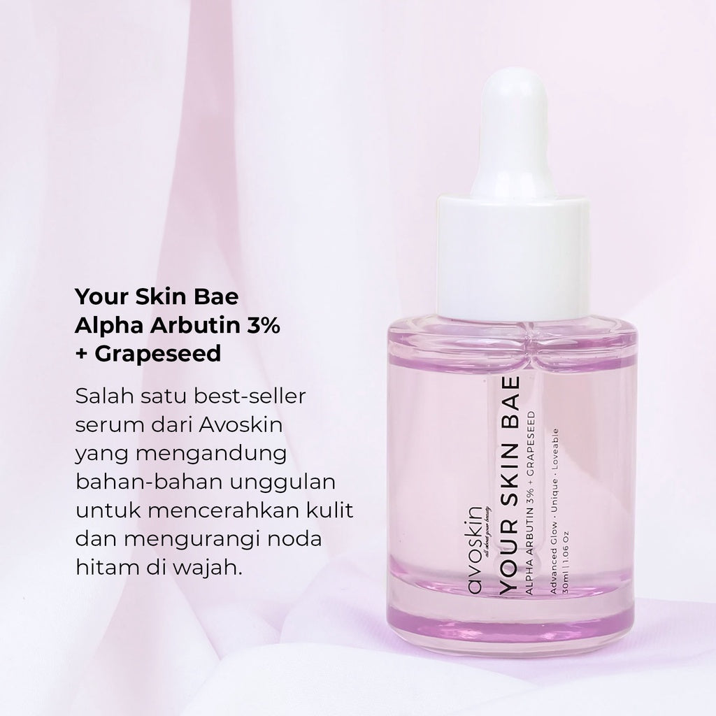 Serum Avoskin Your Skin Bae Alpha Arbutin 30ml-Samarkan Bekas Jerawat, Mencerahkan dan Samarkan Pori